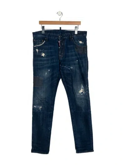 Pre-owned Dsquared2 High-rise Straight Leg Jeans In Blue