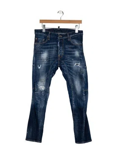 Pre-owned Dsquared2 High-rise Straight Leg Jeans In Blue