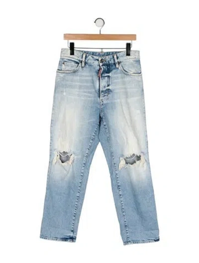 Pre-owned Dsquared2 High-rise Straight Leg Jeans In Blue