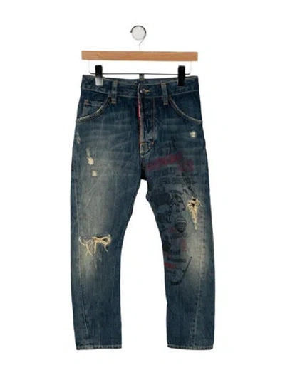 Pre-owned Dsquared2 High-rise Straight Leg Jeans In Blue