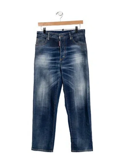 Pre-owned Dsquared2 High-rise Straight Leg Jeans In Blue