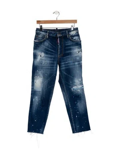 Pre-owned Dsquared2 High-rise Straight Leg Jeans In Blue