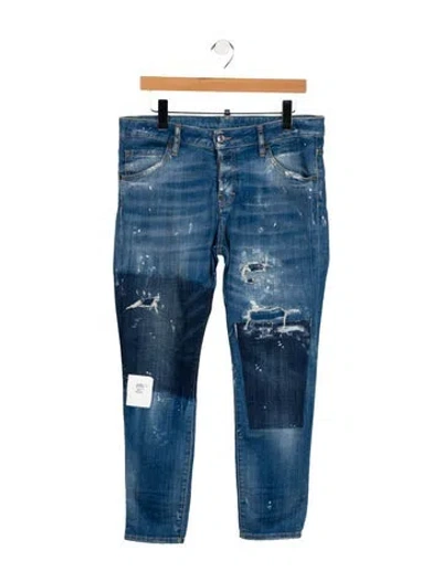 Pre-owned Dsquared2 High-rise Straight Leg Jeans In Blue