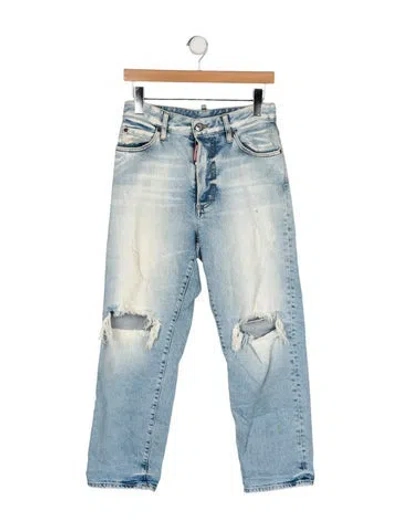 Pre-owned Dsquared2 High-rise Straight Leg Jeans In Blue