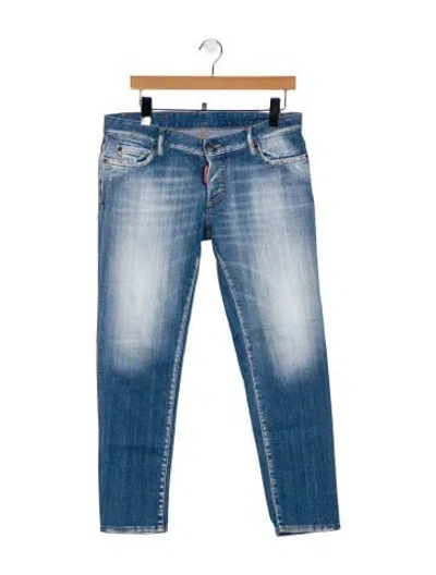 Pre-owned Dsquared2 High-rise Straight Leg Jeans In Blue
