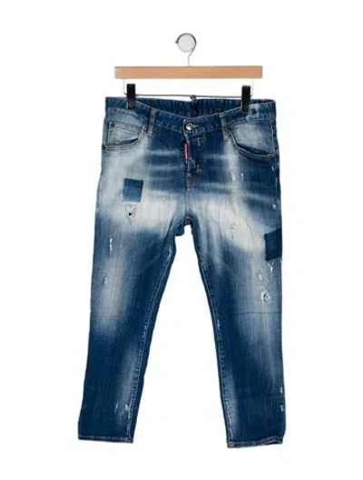 Pre-owned Dsquared2 High-rise Straight Leg Jeans In Blue