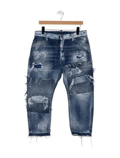 Pre-owned Dsquared2 High-rise Straight Leg Jeans In Blue