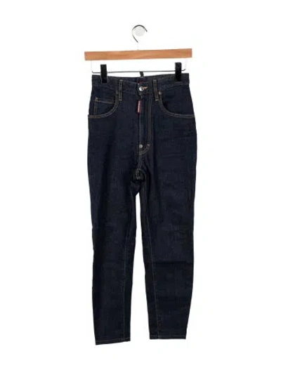 Pre-owned Dsquared2 High-rise Straight Leg Jeans In Blue