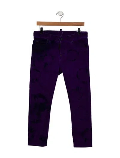 Pre-owned Dsquared2 High-rise Straight Leg Jeans In Purple