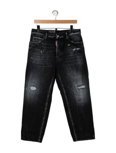 Pre-owned Dsquared2 High-rise Straight Leg Jeans W/ Tags In Black