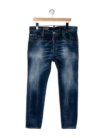 Pre-owned Dsquared2 High-rise Straight Leg Jeans W/ Tags In Blue