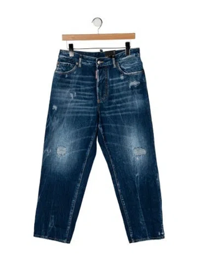 Pre-owned Dsquared2 High-rise Straight Leg Jeans W/ Tags In Blue