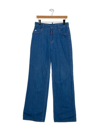 Pre-owned Dsquared2 High-rise Wide Leg Jeans In Blue