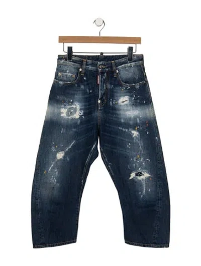 Pre-owned Dsquared2 High-rise Wide Leg Jeans In Blue