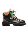 Dsquared2 Hiker Style Leather Boots In Black