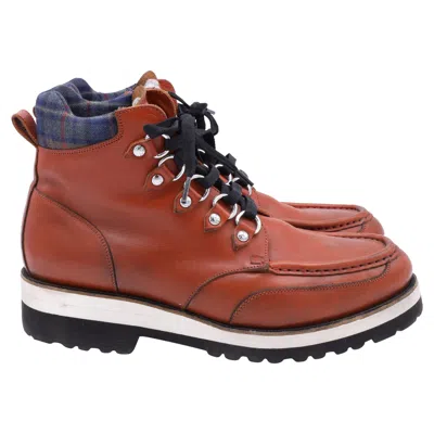 Dsquared2 Hiking Ankle Boots In Brown Leather