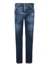 Dsquared2 Blue Jeans With Belt Loops And Logo Patch On The Rear In Denim Man In Blue