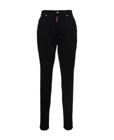 Dsquared2 Honey High-waisted Tapered Jeans In Black