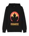 Dsquared2 Graphic-print Cotton Hoodie In Black