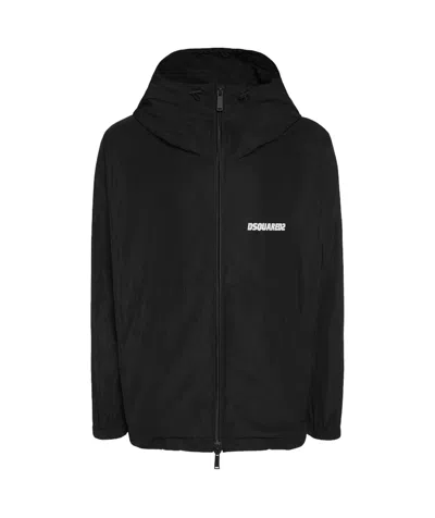 Dsquared2 Zip-up Hooded Jacket In Animal Print