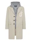 Dsquared2 Hooded Coat With Drawstring And Pockets In Multi