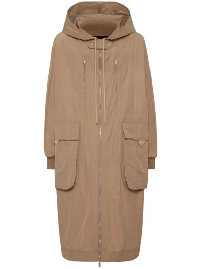 Dsquared2 Hooded Coat In Neutrals