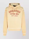 Dsquared2 Hooded Cotton Sweatshirt Long Sleeves In Yellow