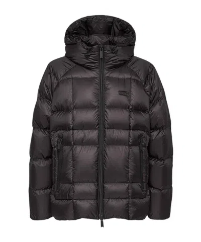 Dsquared2 Quilted Puff Coat With Hood And Relaxed Fit In Grey