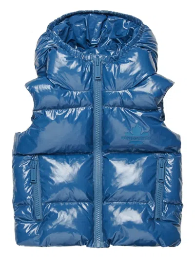 Dsquared2 Babies' Hooded Gilet In Blue