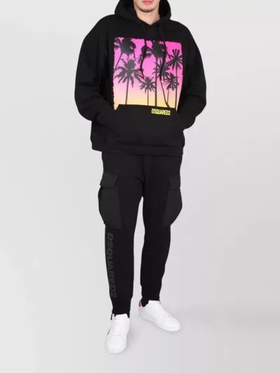 Dsquared2 Hooded Graphic Print Sweatshirt