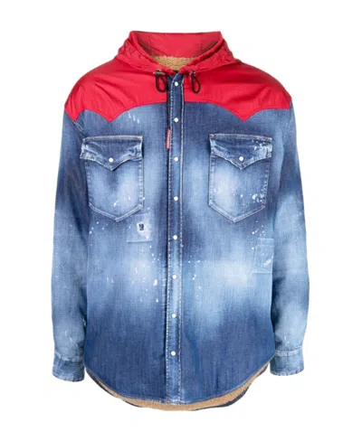 DSQUARED2 DSQUARED2 HOODED MILITARY DENIM OVERSHIRT