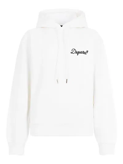Dsquared2 Hooded Long-sleeve Hoodie In White