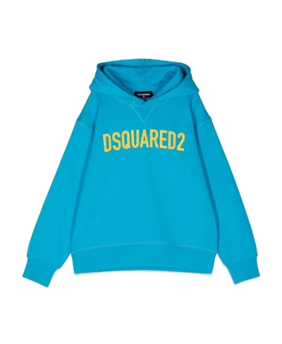 Dsquared2 Hooded Long-sleeved Sweater In Blue