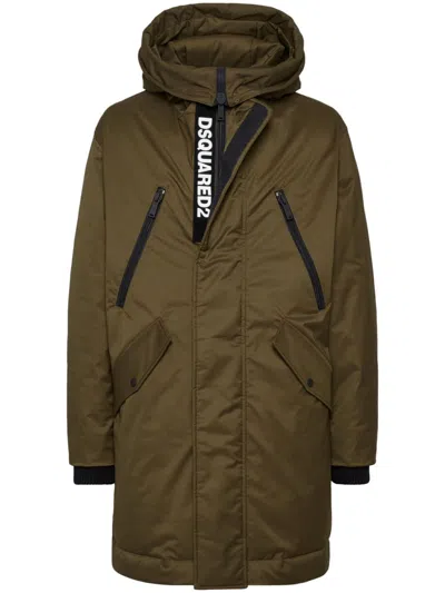 Dsquared2 Hooded Parka In Brown