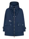 Dsquared2 Hooded Pocket Coat In Blue