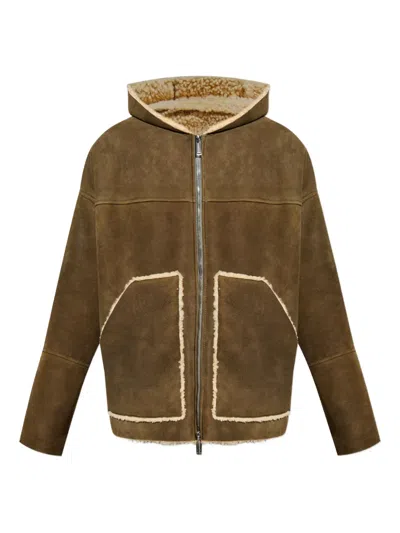 DSQUARED2 HOODED SHEARLING JACKET