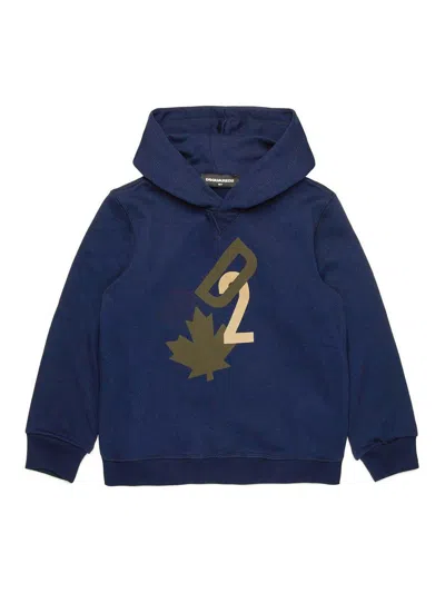 Dsquared2 Kids' Hooded Sweatshirt In Blue