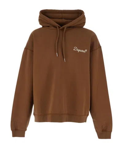 Dsquared2 Hooded Sweatshirt In Brown