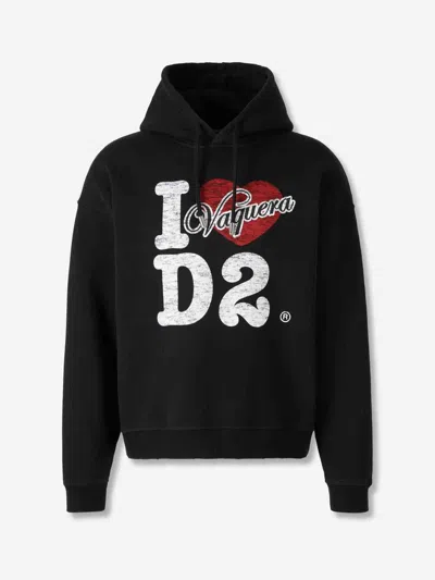 Dsquared2 Logo-print Cotton Hoodie In Black