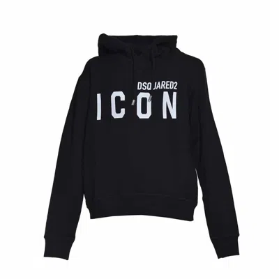 Dsquared2 Hooded Sweatshirt With Icon Logo Print In Black