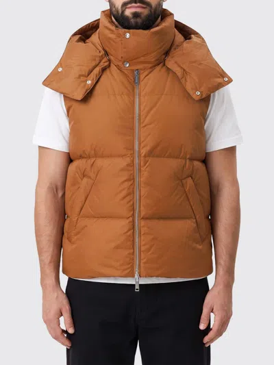 Dsquared2 Hooded Technical Fabric Puffer Jacket With High Neck In Orange