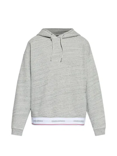 Dsquared2 Hooded Trim Sweatshirt In Gray