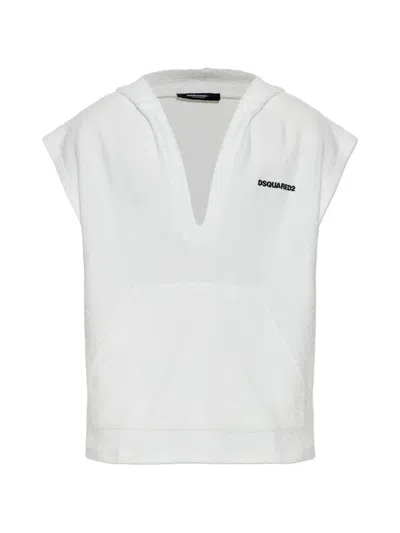 Dsquared2 Hooded V-neck Vest In Multi