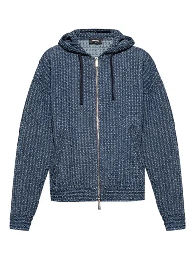 Dsquared2 Hooded Zip-up Jacket In Blue
