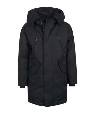 Dsquared2 Hooded Zip-fastening Parka In Black