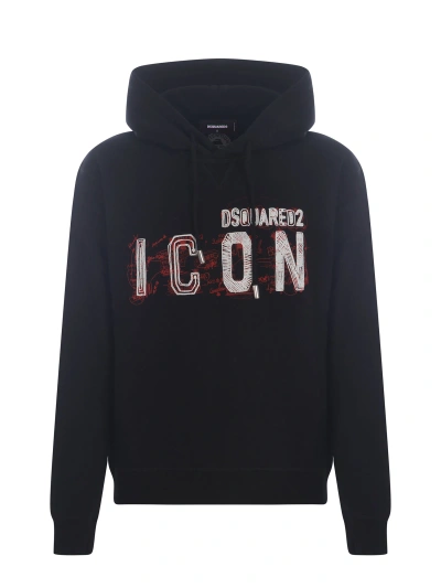 Dsquared2 Hoodie Sweatshirt  Scribble Made Of Cotton