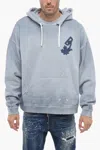 Dsquared2 Hoodie Sweatshirt With Paint Splitter Pattern In Blue