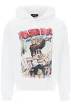 Dsquared2 Fleeced-cotton Crew-neck Sweatshirt With Print In White