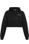 Dsquared2 Logo Detailed Cropped Drawstring Hoodie