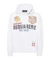 Dsquared2 Cotton Sweatshirt With Adjustable Hood And Logo Print In White